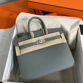 Hermès Birkin 25 Sellier 63 Vert Amande Epsom Silver Hardware