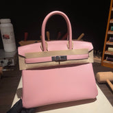 Hermès Birkin 25 Retourne 3Q Rose Sakura Togo Silver Hardware