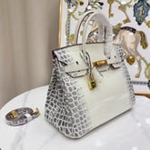 Hermès Birkin Style 25/30/35 Retourne in Himalaya Crocodile-Embossed Leather (Gold Hardware)