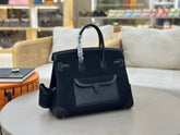 Hermès Birkin Cargo 35 in Noir Toile Goéland and Swift Leather (Palladium Hardware)