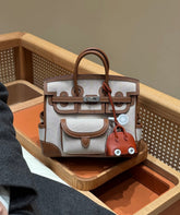 Hermès Multi-Pocket Birkin Cargo 25cm Tote in Gold Brown Leather & Canvas