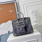 Hermès Birkin Cargo 25 Etain Grey Swift Leather and Canvas Splicing Bag