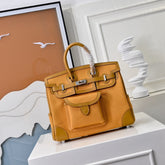 Hermès Birkin Cargo 25 Amber Yellow Swift Leather and Canvas Splicing Bag