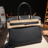 Hermès Birkin Ghillies 30 Total Black Leather Top-Handle Bag