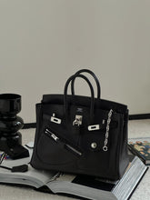 Hermès Birkin 25 Rock Sellier in Noir Swift Leather (Palladium Hardware)