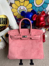 Hermès Birkin 25 Retourne in Pink Suede Grizzly (Palladium Hardware)
