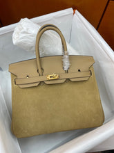 Hermès Elegant Neutral Birkin 25cm Grizzly Beige Suede Luxury Top-Handle Tote