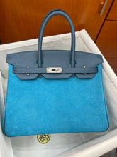 Hermès Rare Runaway Birkin 30cm Grizzly Agate Blue Suede Luxury Tote