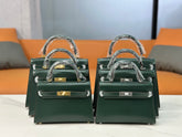 Hermes Kelly Sellier 19cm & 22cm & 25cm Vert Fonce Box Calf Leather Gold Hardware & Palladium Hardware Women Handbag
