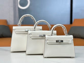Hermes Kelly Sellier 19cm & 22cm & 25cm Craie Box Calf Leather Gold Hardware & Palladium Hardware Women Handbag