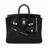 Birkin 25 Rock Sellier in Noir Swift Leather (Palladium Hardware)