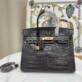 Hermès Birkin Black Matte Niloticus Crocodile Gold Hardware