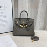 Hermès Birkin 25 Gris Meyer crafted from incredibly soft Togo calfskin leather