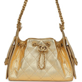 Chanel Mini 25 Hobo Bag Metallic Gold Caviar Caviar Antique Gold Hardware