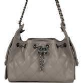 Chanel Mini 25 Hobo Bag Dark Grey Caviar Aged Ruthenium Hardware