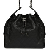 Chanel Medium 25 Hobo Bag Black Caviar Aged Ruthenium Hardware
