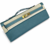 Hermès Kelly Cut 31 Clutch Epsom Leather Picture Denim Blue