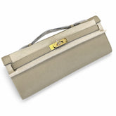 Hermès Kelly Cut 31 Clutch Epsom Leather Picture Windbreaker Gray