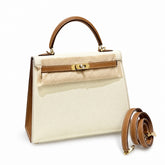 Hermès Kelly 25cm color-blocked Epsom leather, classic leather and color matching
