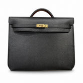 kelly Depeche 36cm Epsom leather 89 Noir black top handcrafted! Counter quality!