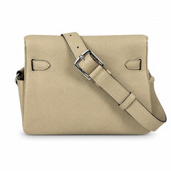 🆕 In stock Kelly Messenger messenger bag for men and women, gray silver buckle for windbreaker, imported leather, all-steel hand-waxed thread, the highest cost-effectiveness on the Internet. The class