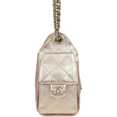 Chanel Mini 25 Hobo Bag Metallic Rose Gold Caviar Caviar Light Gold Hardware