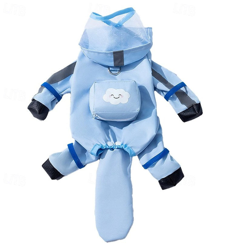 Small Dog Raincoat & Rain Shoes SetFull-Coverage Reflective Dog Jacket with D-RingDogs