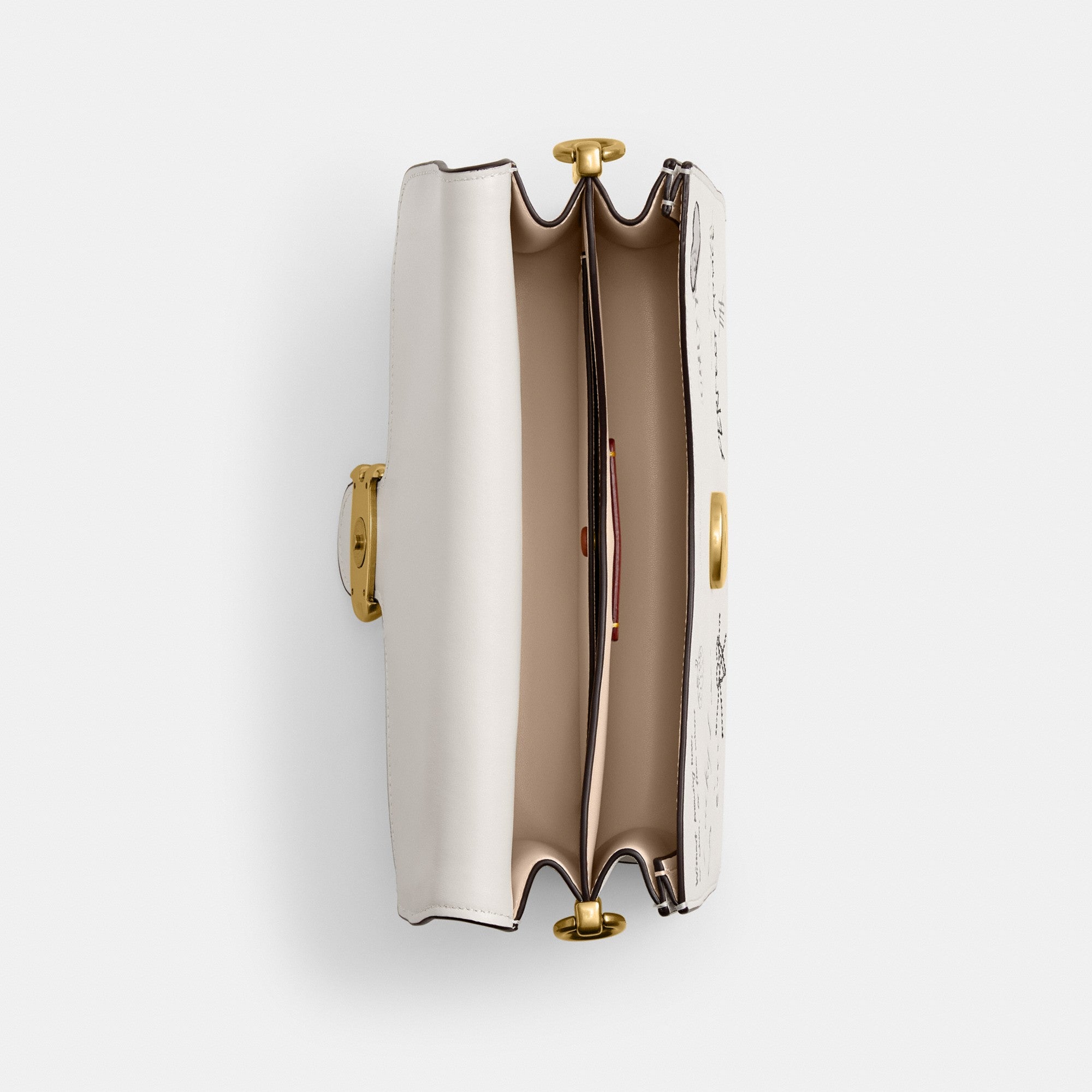 Chain Tabby Shoulder Bag With Sketch Print