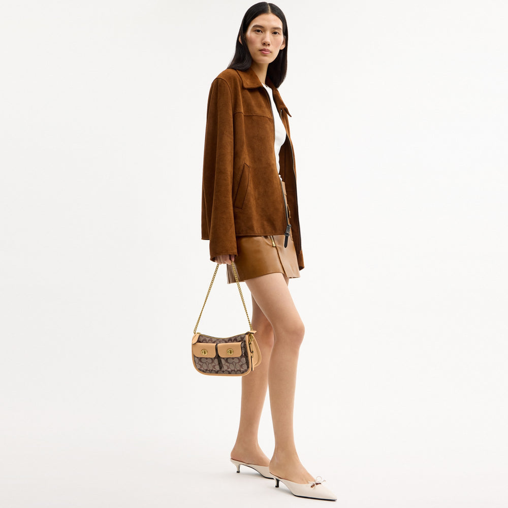 Twin Turnlock Waverly Bag In Signature Jacquard