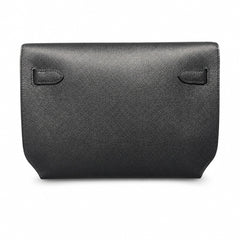 kelly Depeches clutch, Epsom leather 89 Noir black, top-notch craftsmanship! Counter quality!
