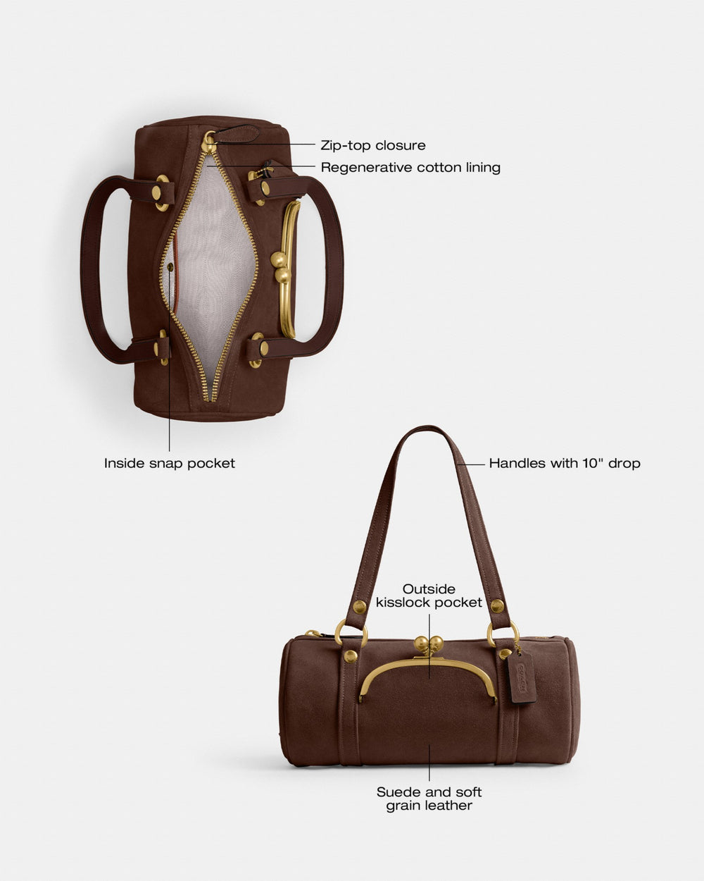 Kisslock Barrel Bag